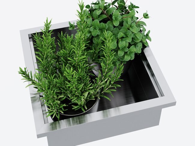 Edelstahl Behälter für "den kleinen Kräutergarten"