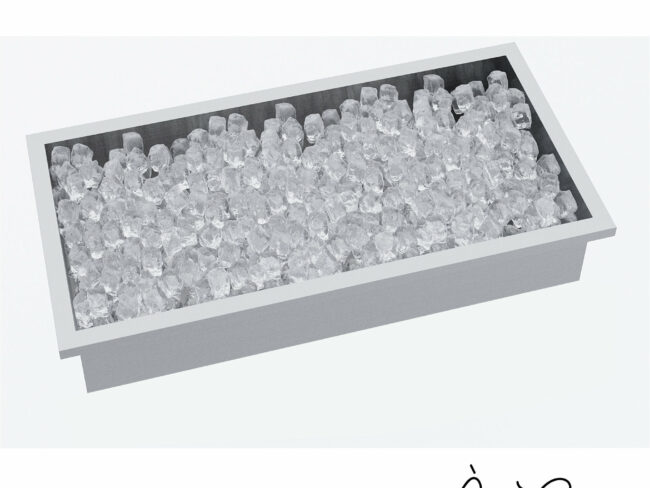 Edelstahl Doppelter Behälter für «Eiskübel, Champagner, Wein & Getränke» Tiefe 120mm zu Design Grilltisch «a la carte»